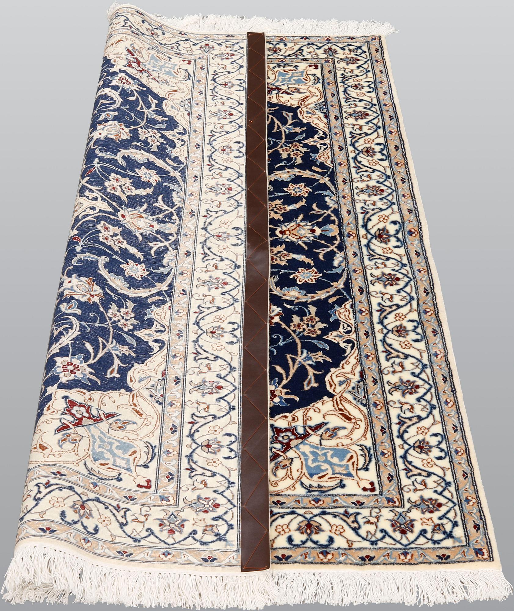 A part silk Nain rug, so called 6 LAA, ca 140 x 98 cm.