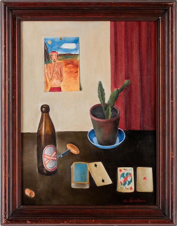 MARTIN LINDSTRÖM, olja på pannå, sign.