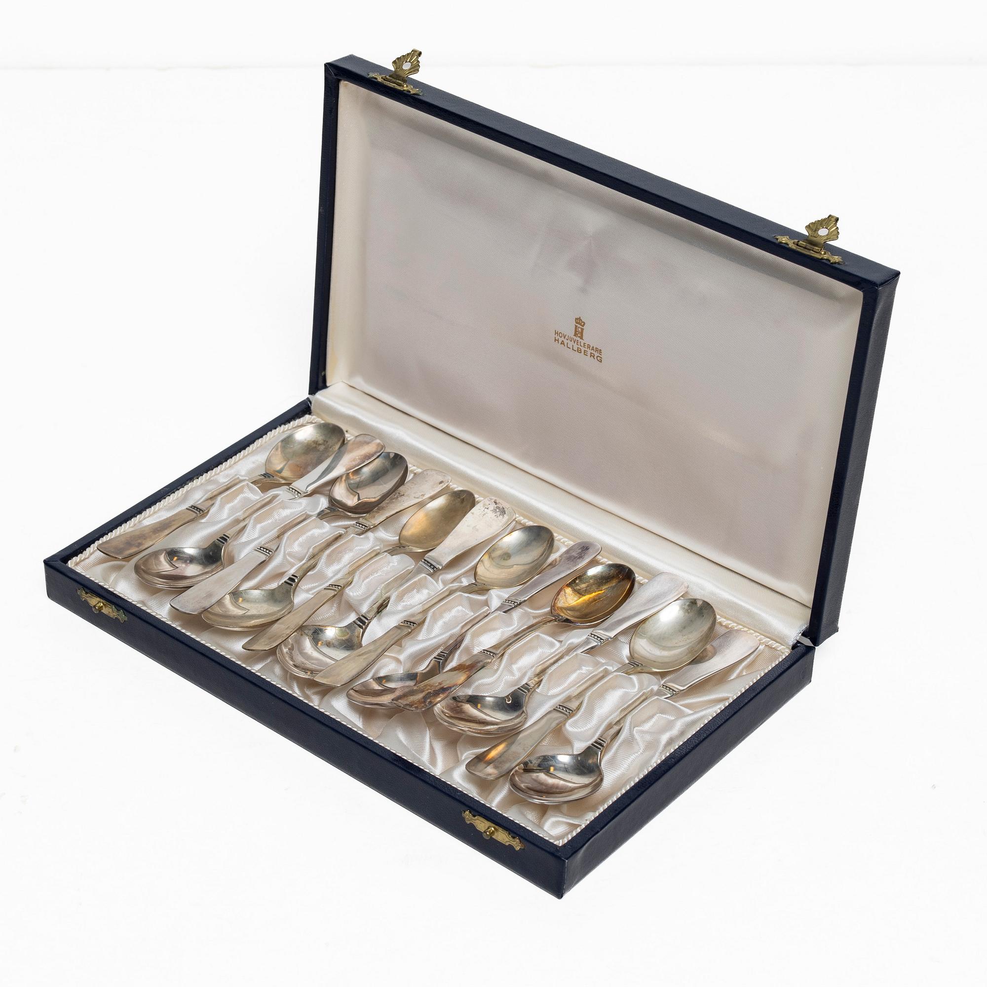 Eric Löfman, Coffee spoons, 12 pcs, silver, model "Uppsala", KG Markströms Guldsmeds Ab, Lidköping, among others 1959.