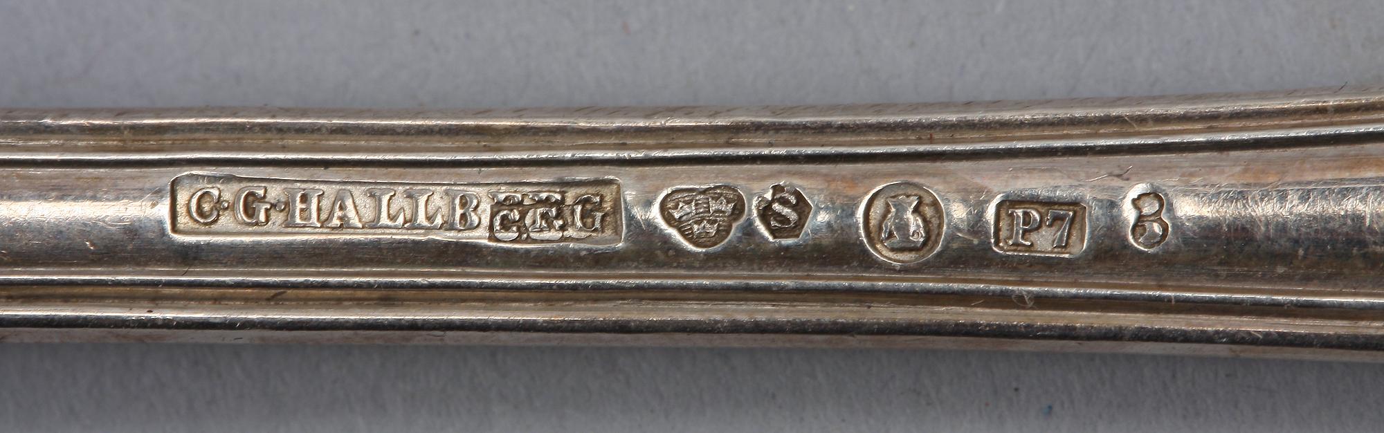 BESTICKSERVISDELAR, 23 st, silver, bla Per Oskar Fredrik Närman, Mariestad, 1800-1900-tal.