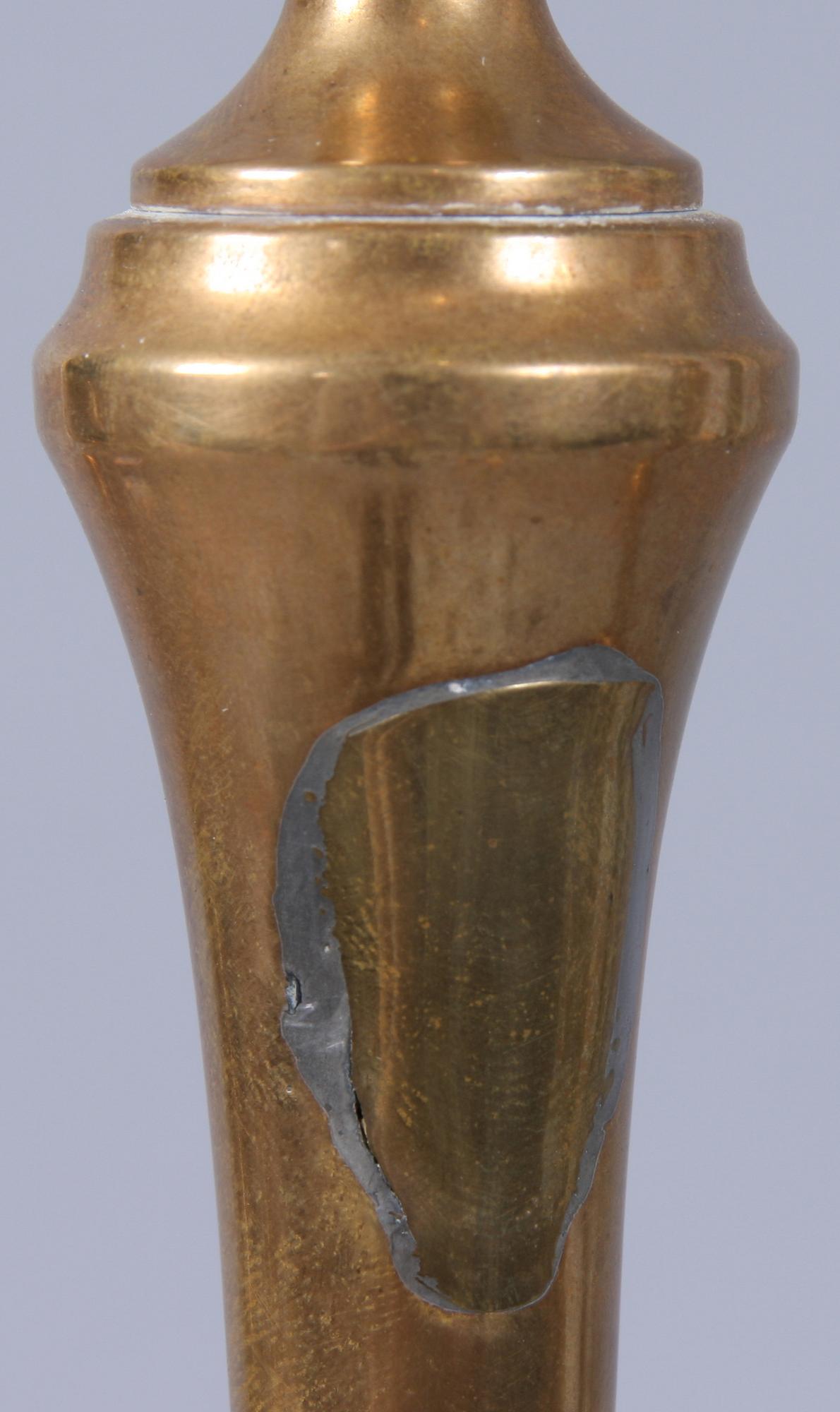 KANDELABRAR, ett par, mässing, Nyköpings mässingbruk. Nr 24. 1800/1900-tal.