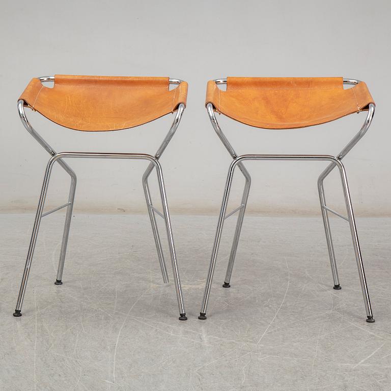 ANNA VON SCHEWEN & BJÖRN DAHLSTRÖM, six steel bar stools from Lammhults. Model designed in 2004.