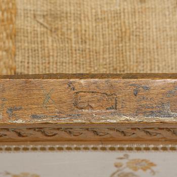 A pair of Gustavian stools by E. Öhrmark (master in Stockholm 1777-1813).