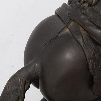 Guilliaume Coustou, after, a pair of bronze sculptures.