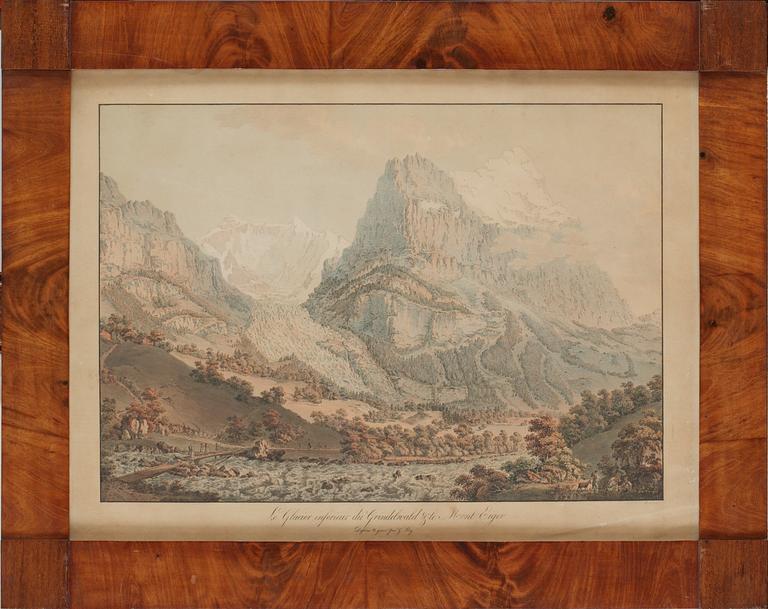 Daniel Lafond, "Vûe des environs de Thoun"; "Le Glacier inferieur du Grindelwald & le Mont Eiger"; Vue d'Interlaken"; "Le Glacier superiuer du Grindelwald & le Mont Wetterhorn" (4).