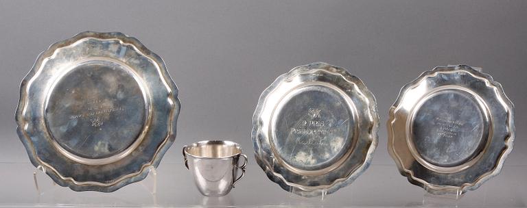 PARTI SILVER, 4 delar, 1900-tal. Bl.a Georg Jensen.