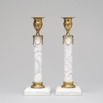 A pair of Gustavian-style candlesticks, 20th ct.