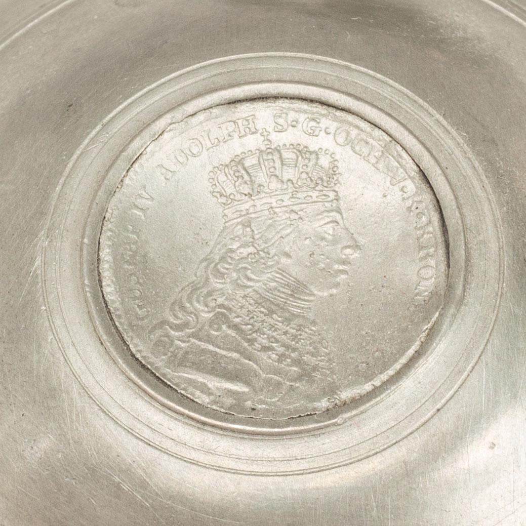 5 fat, bl.a. Jonas Thoreson Törngren, Göteborg, 1772, samt 3 stop , tenn, 1800-tal.