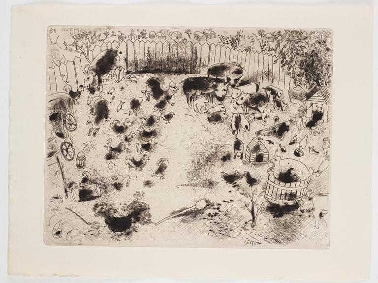 MARC CHAGALL, 71 st etsningar ur upplagan om 285 exemplar på Arches/MBM/J. Perrigot-papper, 1923-1948.