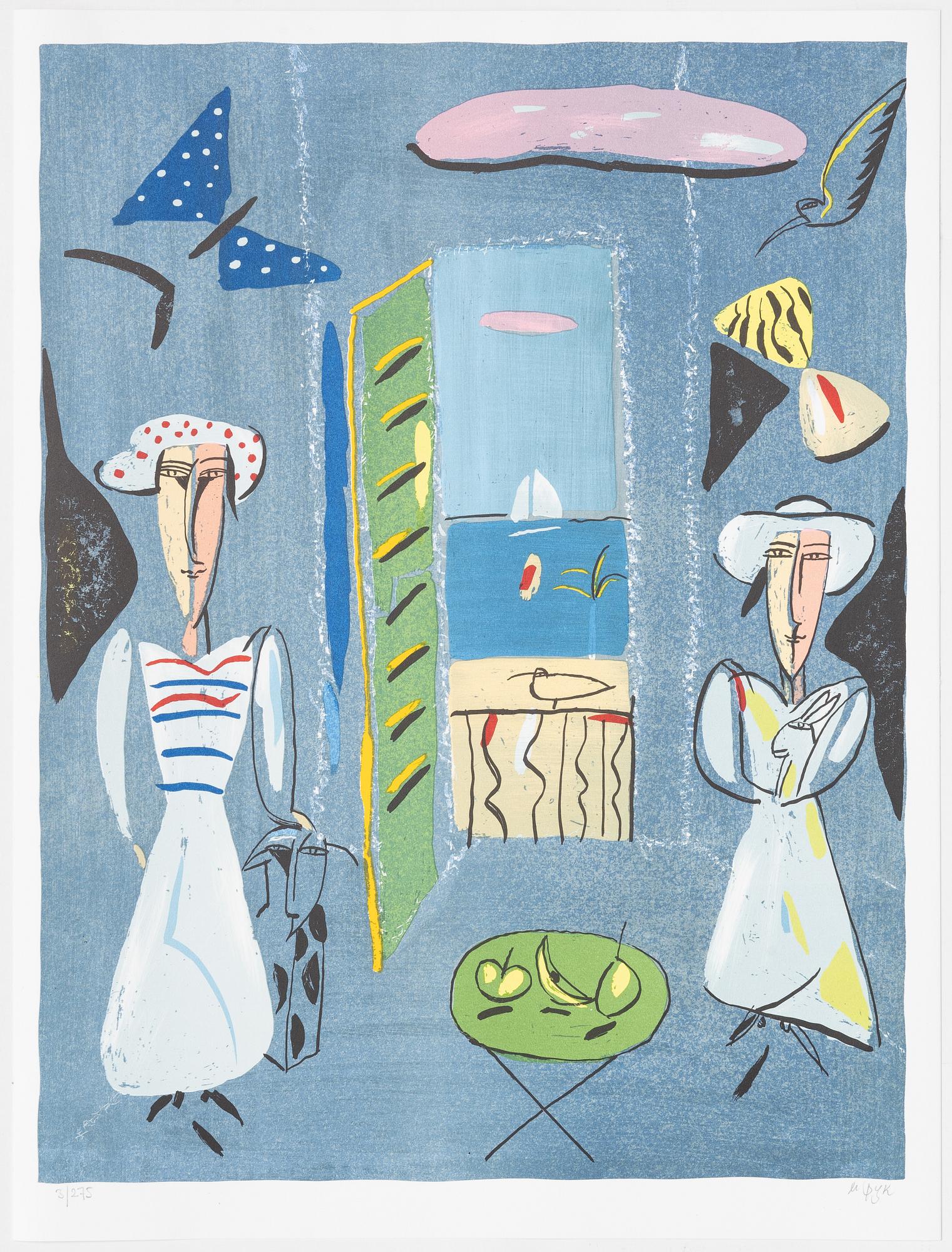 Madeleine Pyk, "Änglabukten", mapp med tre färglitografier.