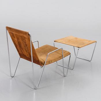 VERNER PANTON, FÅTÖLJ med FOTPALL "Bachelor Chair" för Fritz Hansen, -67.