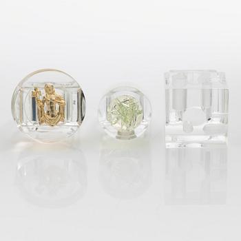 Siv Lagerström, three acrylic rings, 1970s.