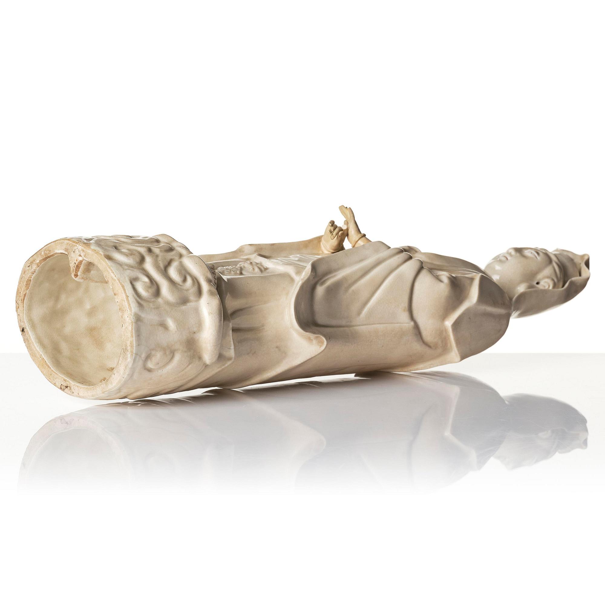 A blanc de chine figure of Guanyin, Qing dynasty.