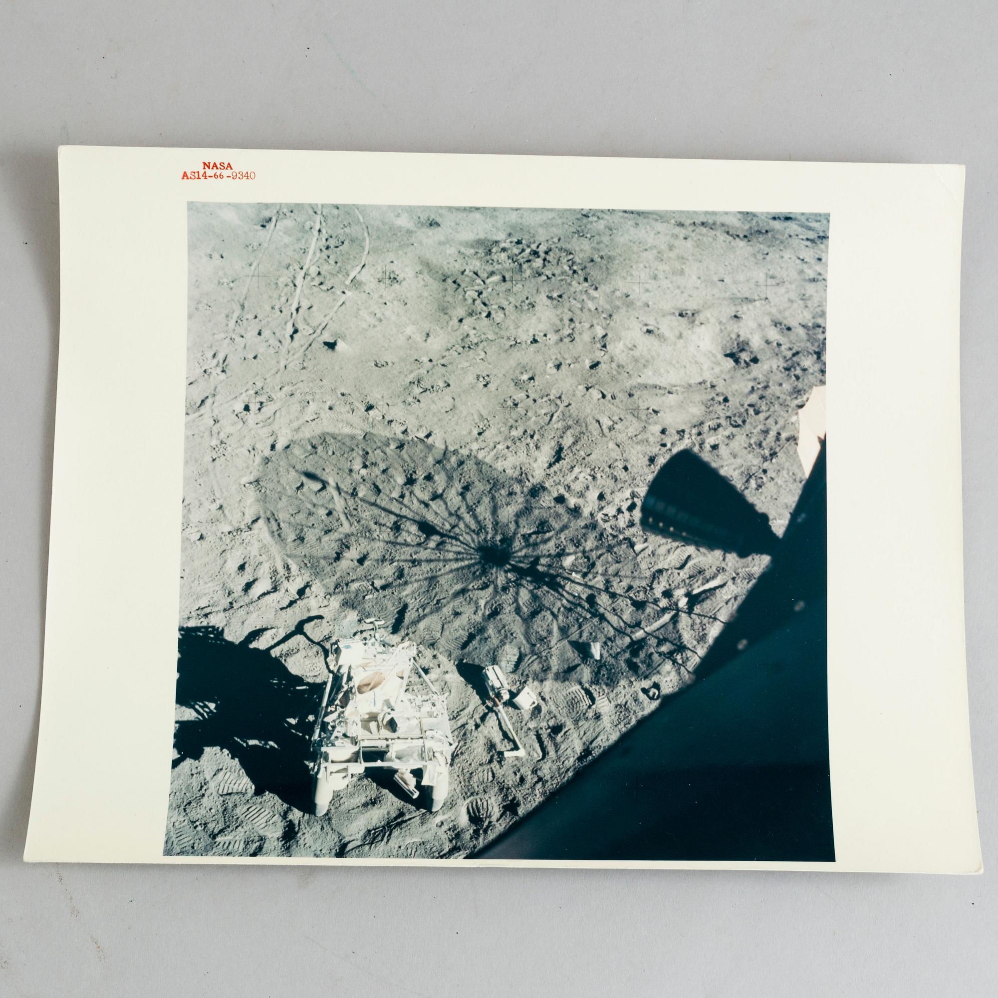 A collection of 8 photographs by NASA Apollo 14, 1971, stamped.