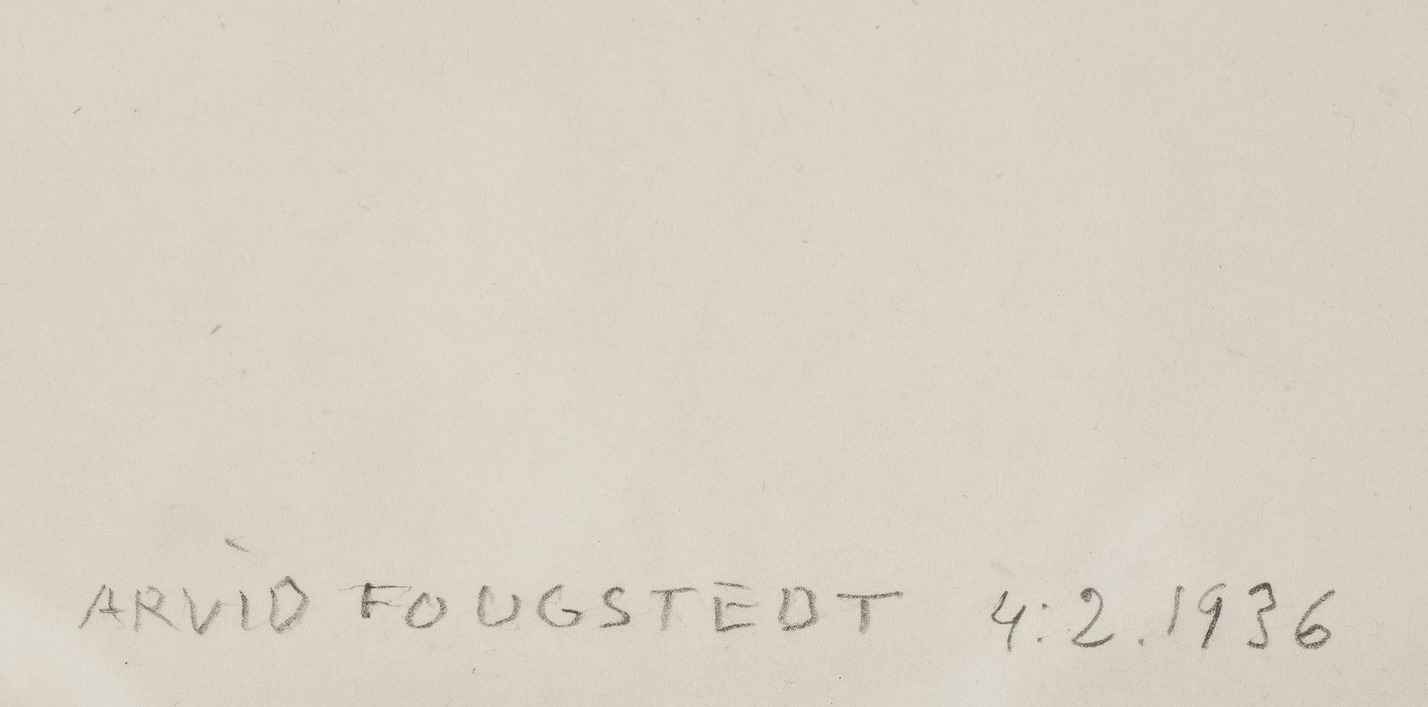 ARVID FOUGSTEDT, blyertsteckning, sign o dat 1936.