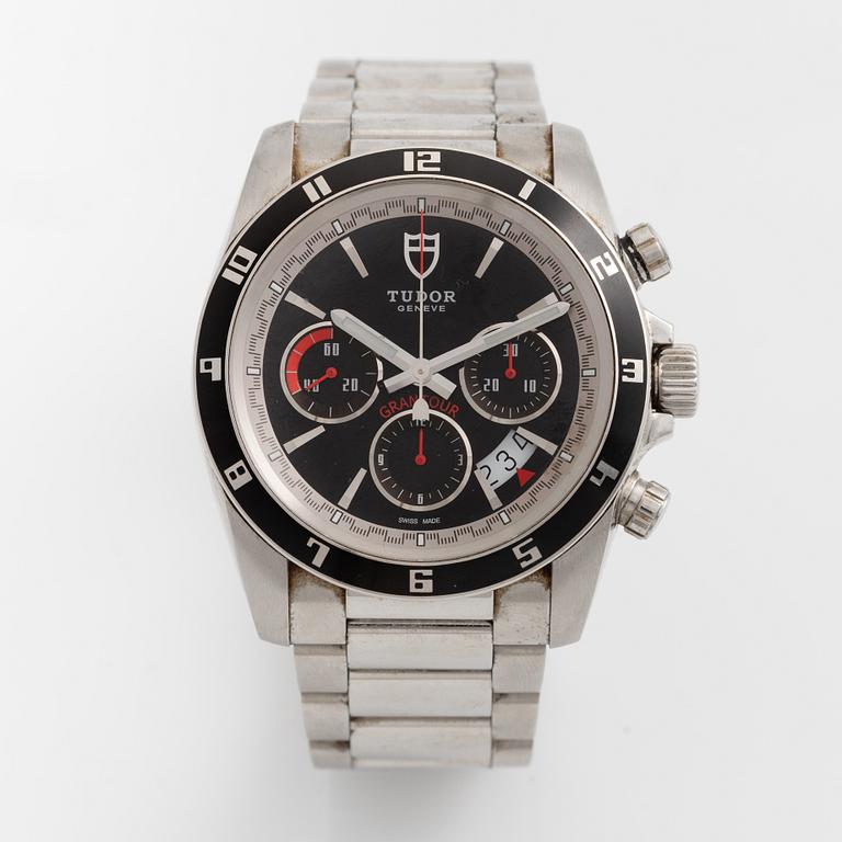Tudor, Grantour, chronograph, wristwatch, 42 mm.