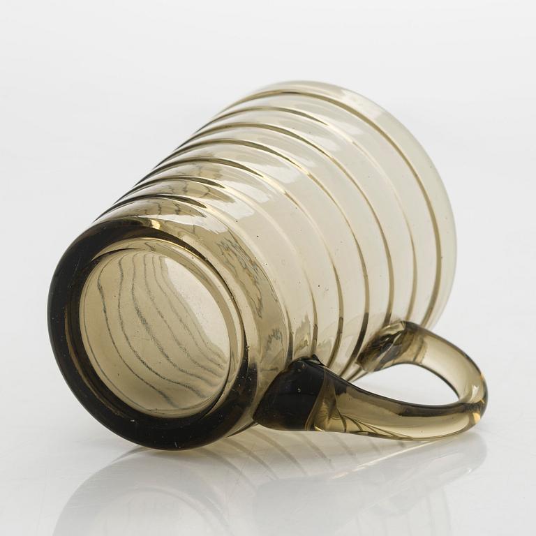 Aino Aalto, cup and plates, 3 pcs, "Bölgeblick" Karhula Glassworks 1930s.