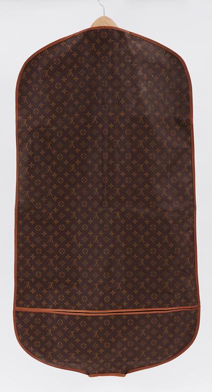 A monogram canvas wardrobe trunk by Louis Vuitton.