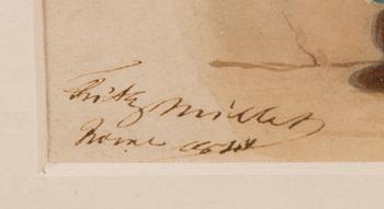 FRITZ MILLER, watercolour, signed and dated Rome 1847.