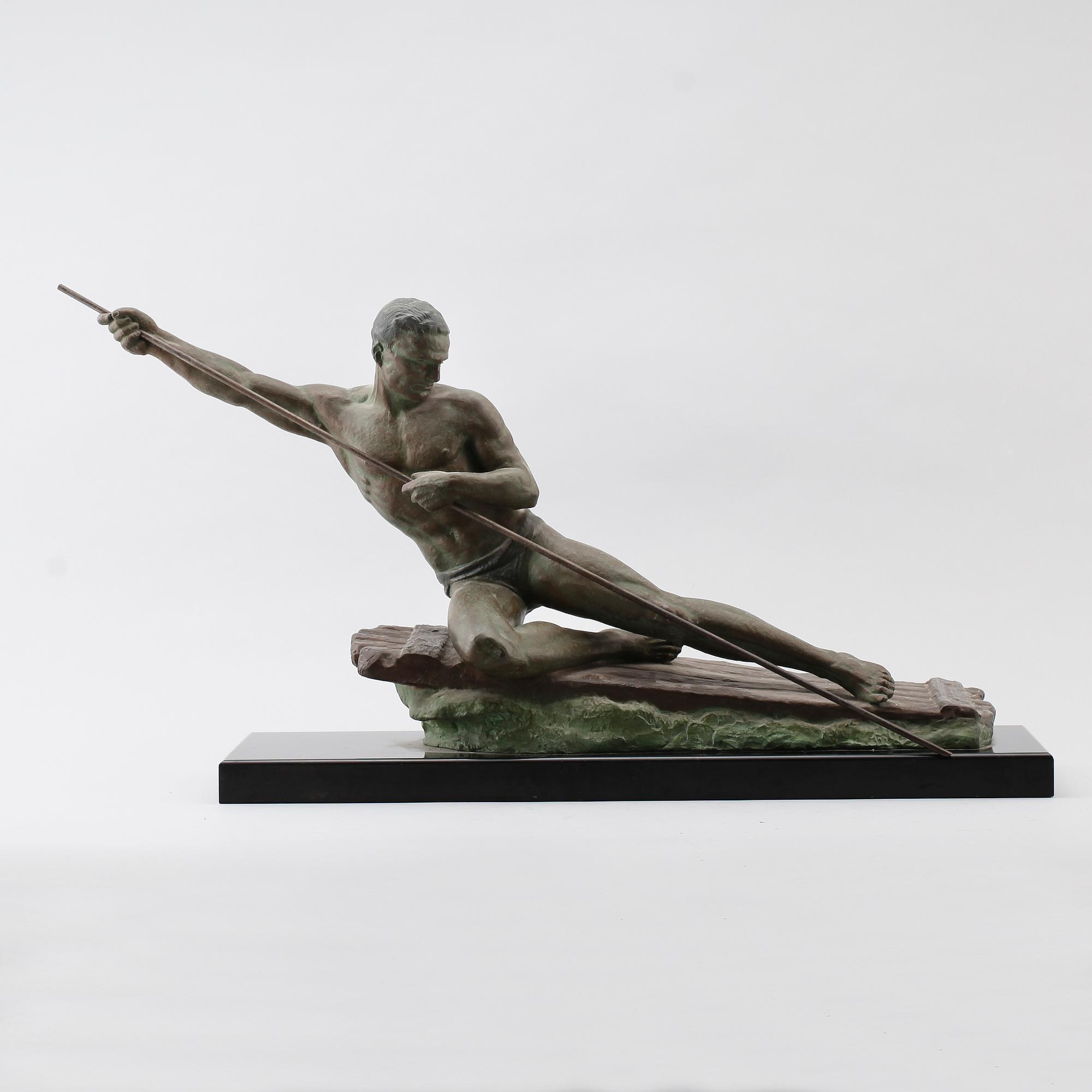 SKULPTUR, brons, art déco, otydligt signerad.