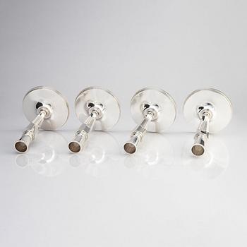 Atelier Borgila, a set of 4 sterling silver candlesticks, Stockholm 1961.