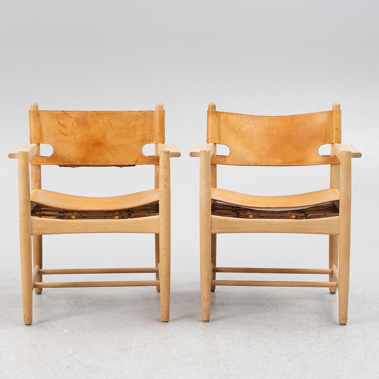 Børge Mogensen, armchairs, a pair, model 3238, Fredericia Stolefabrik, Denmark, 1960s/70s.