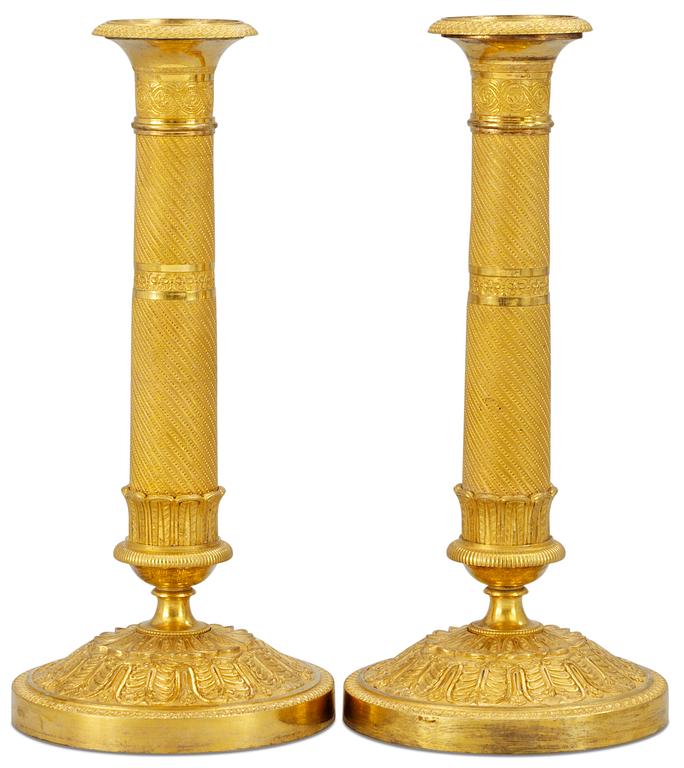 A pair of Empire candlesticks.