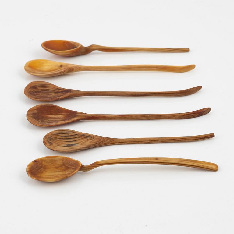 Magnus Ek, a set of six wood spoons for Oaxen Krog.