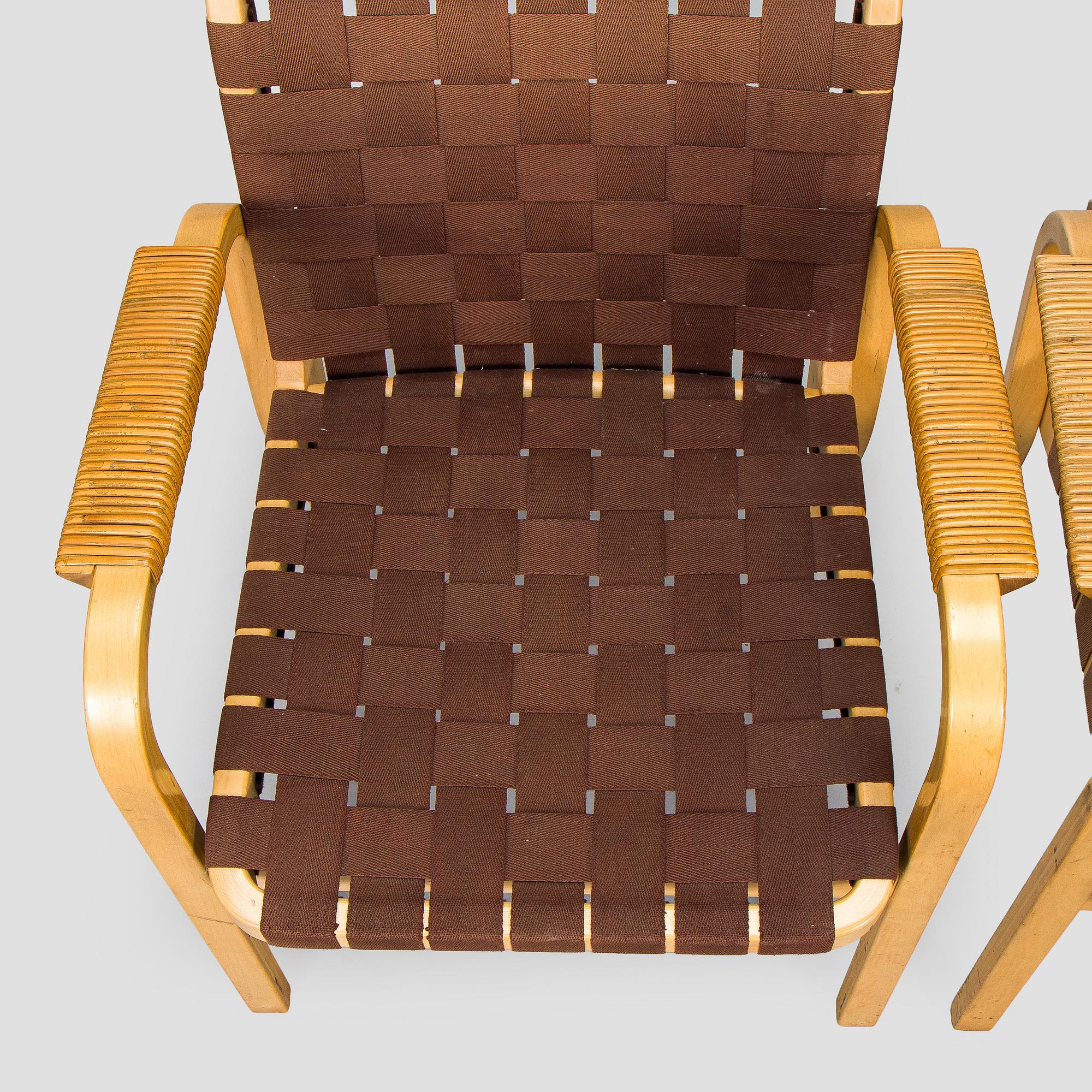 Alvar Aalto, Nojatuoleja, 4 kpl, 45 Artek, 1900-luvun loppu.