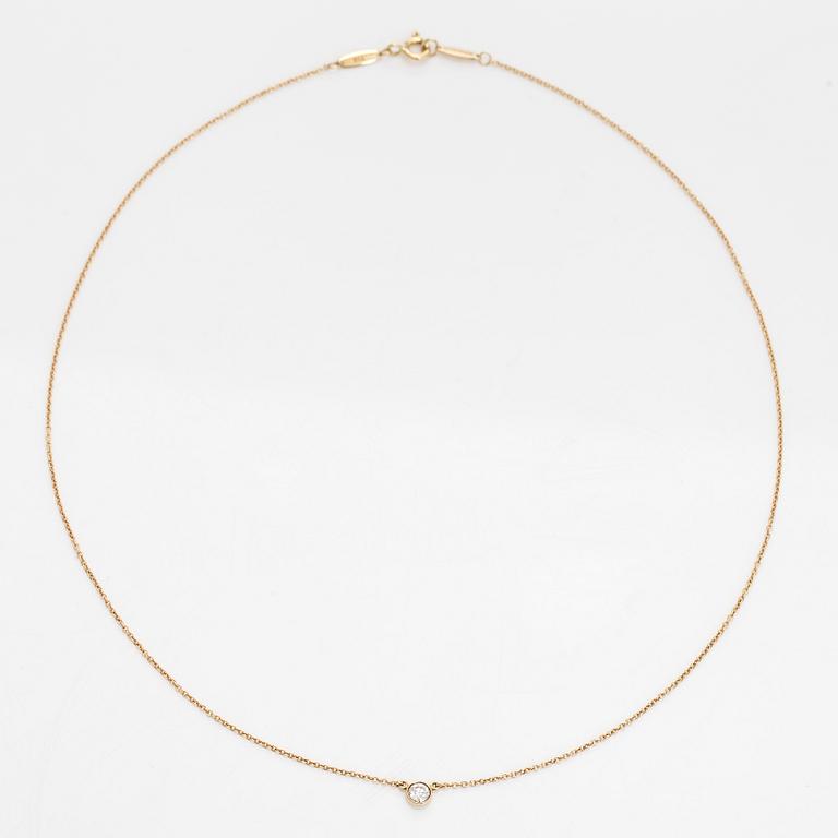 Tiffany & Co, Elsa Peretti, halsband, "Diamonds by the Yard", 18K guld med en briljantslipad diamant.