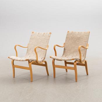 Bruno Mathsson, Armchairs/Chair pair, "Eva" by Karl Mathsson, late 20th century.