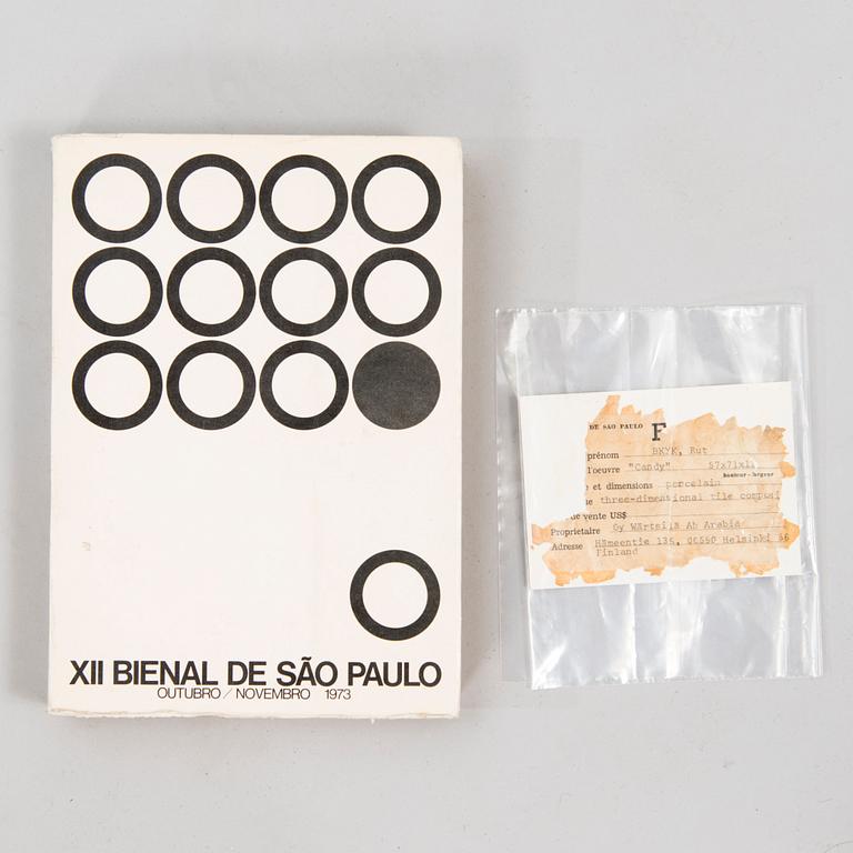 RUT BRYK, a porcelain relief, 'Candy' signed Rut Bryk 1970.