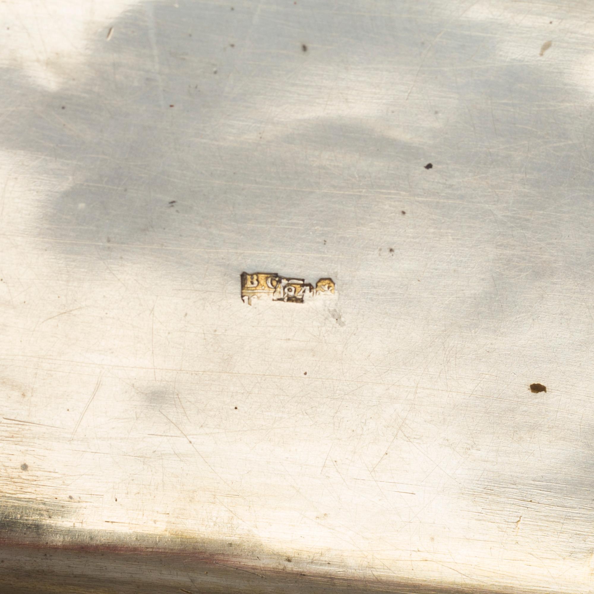 A Russian silver and niello tobacco cheroot box, unidentified maker's mark, Moscow, 1855-1888.