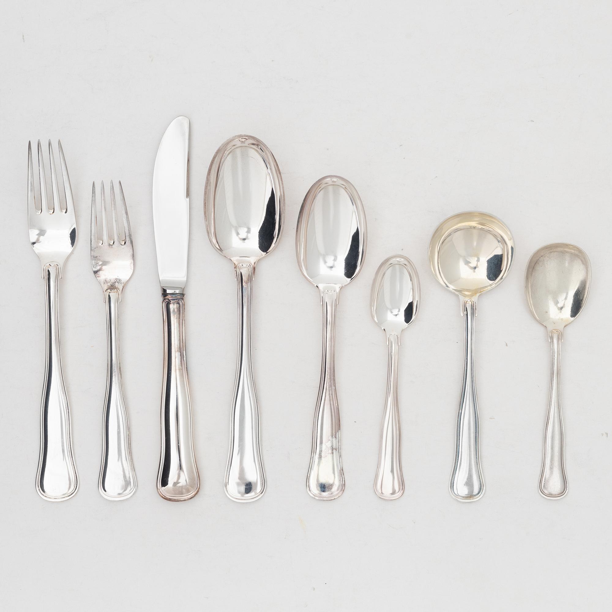 Besticksdelar, 24 st, silver, "Gammal dansk/Old Danish", bl a Cohr, Danmark.