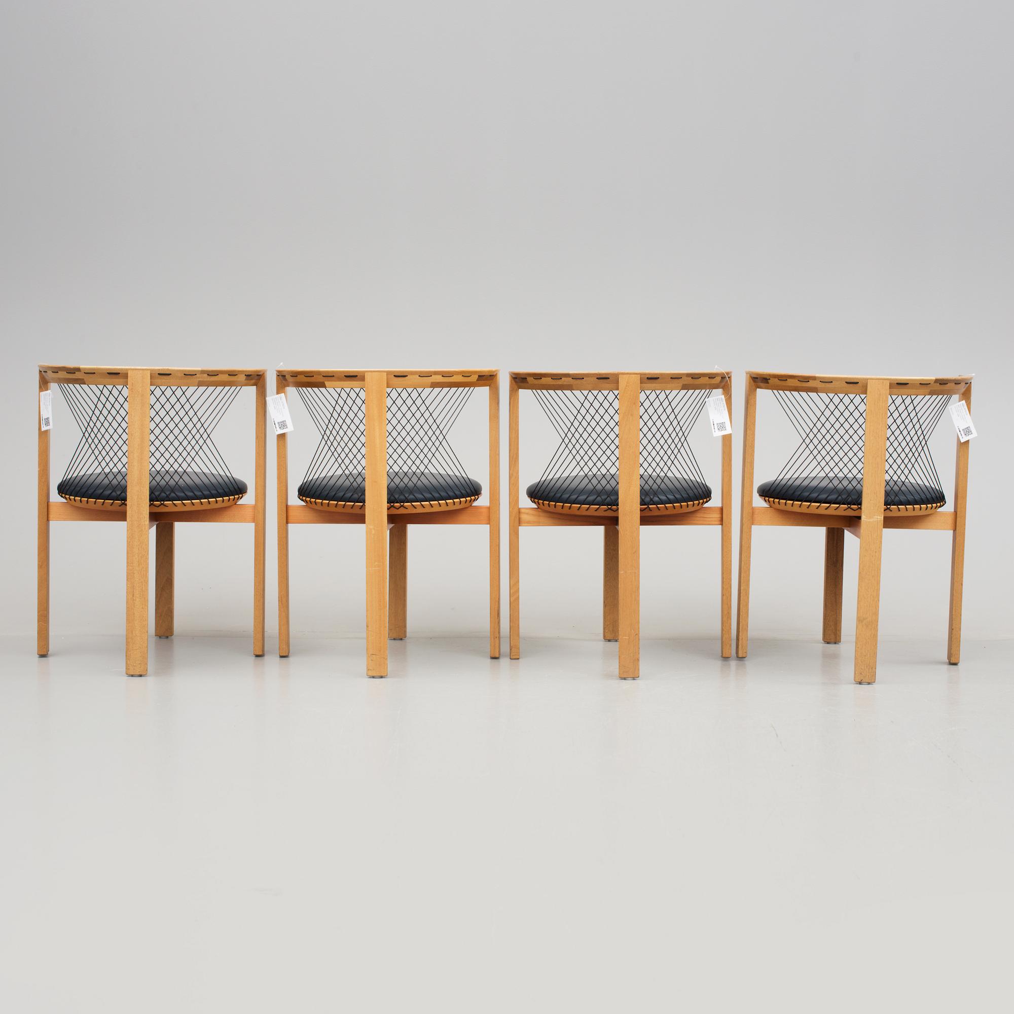 STOLAR 8 st, "String chair", Niels Jörgen Haugesen, Tranekaer Furniture, Danmark, 1995.