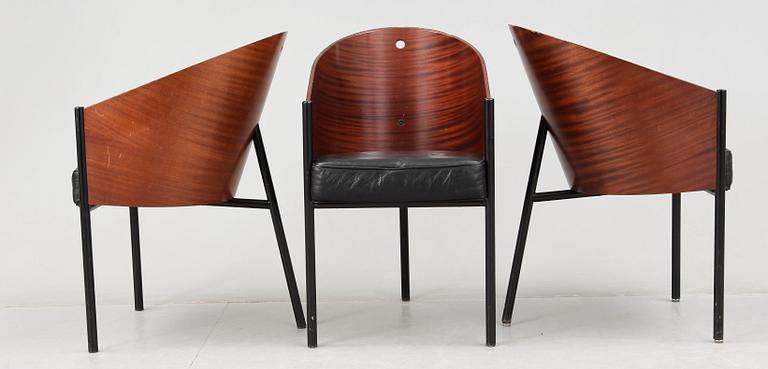 STOLAR, 3 st, "Costes", Philippe Starck, Aleph, Driade. Italien. 1980-tal.
