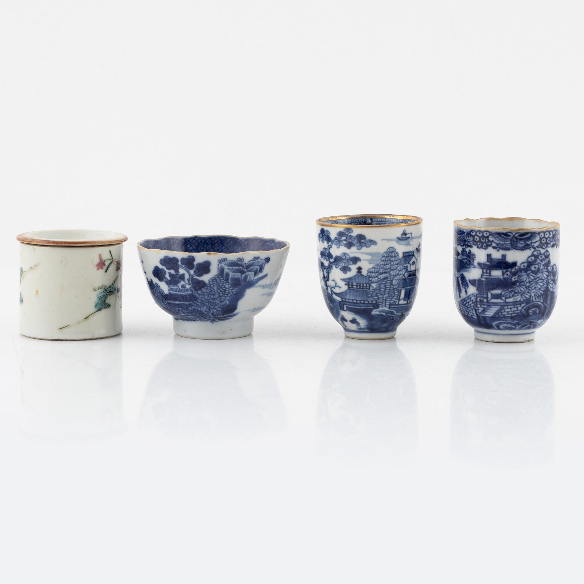 Parti porslin, 7 delar, Kina, Qingdynastin, 1700-1800-tal.
