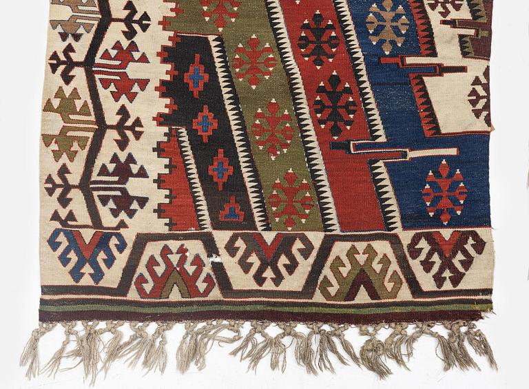 Antique central Anatolian kilim, two pieces, c. 447 x 173 cm, first half of the 19th century.