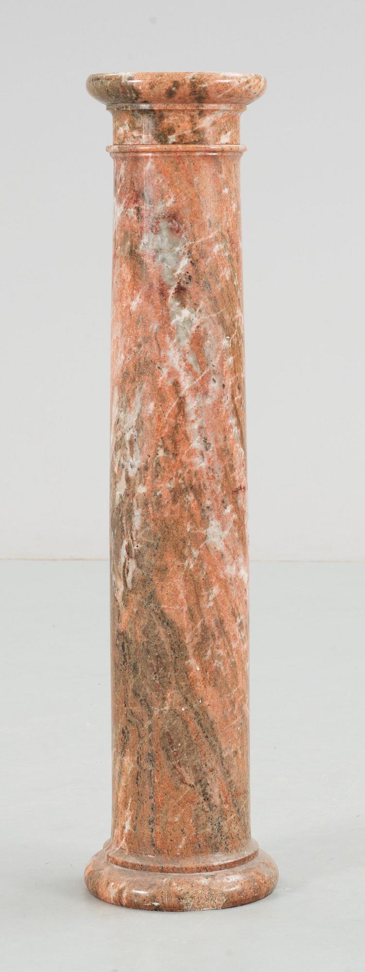 PIEDESTAL/KOLONN, marmor, rosa, 1900-tal.