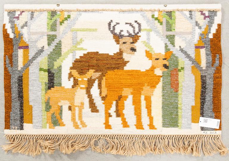 Ingegerd Silow, Wall hanging rölakan signed approx. 69x112 cm.