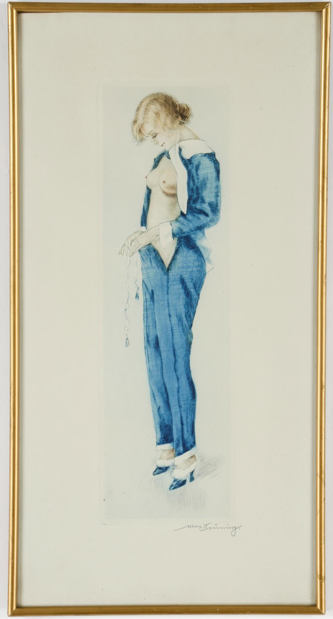 MAX BRÜNNING, färgetsning, signerad.