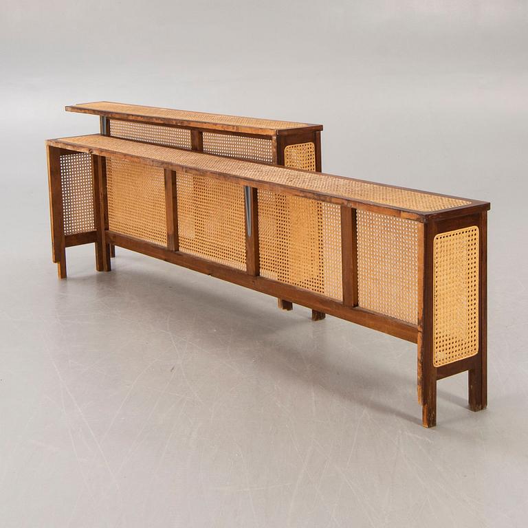 A set of two rattan radiator covers later part of the 20th century.