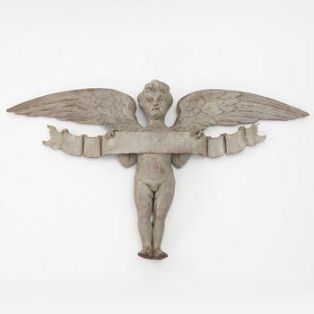 Decorative element in the form of an angel. 19th/20th century.