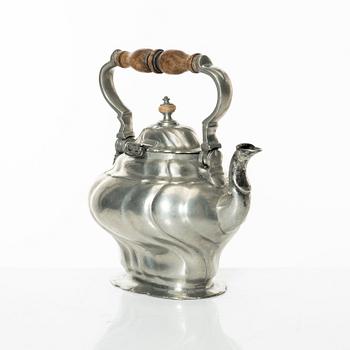 A Rococo pewter teapotby P J Mattsson 1808.