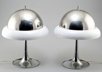 BORDSLAMPOR, ett par, Reggiani, Italien, 1970-tal.