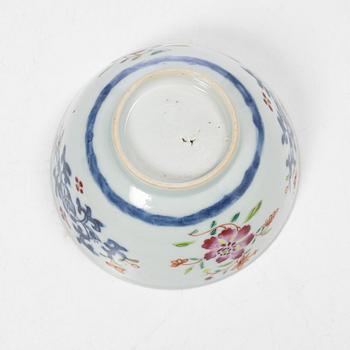 Parti Famille Rose-porslin, 5 delar, kina, Qianlong (1736-95).