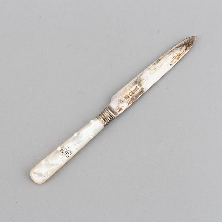 BESTICK, 24 delar, silver och pärlemor, Sheffield 1903.