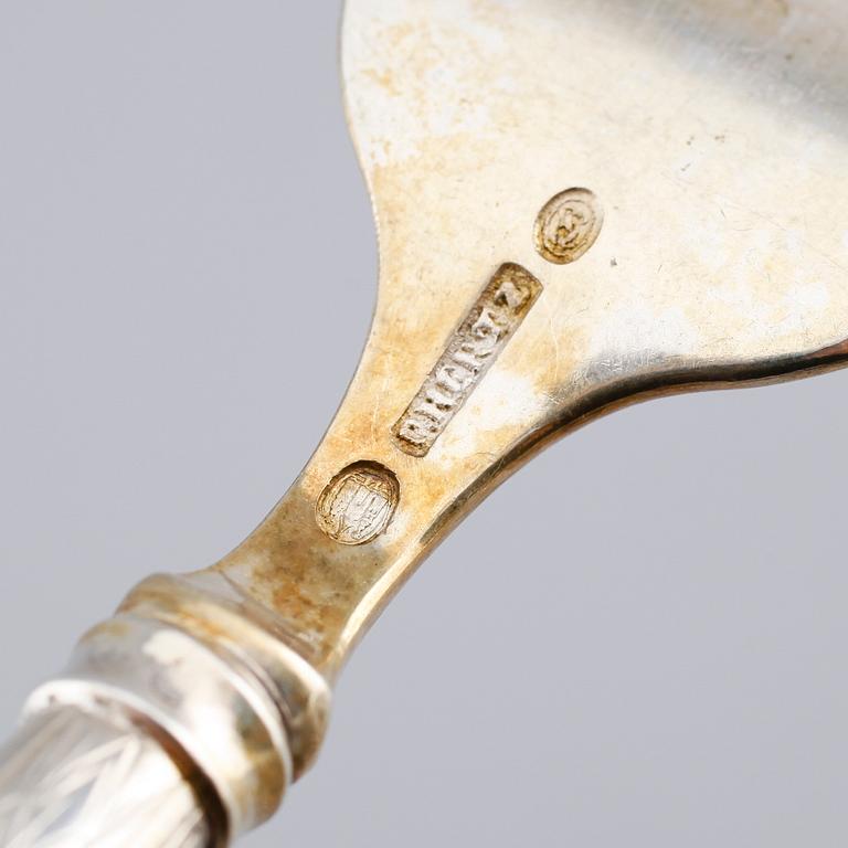 SARDINGAFFLAR, 12 st, silver, P Hertz, Danmark, 1975. Vikt ca 315 gram.