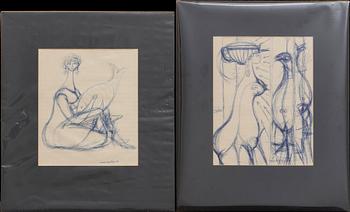 MAX WALTER SVANBERG, two signed and dated ink drawings.