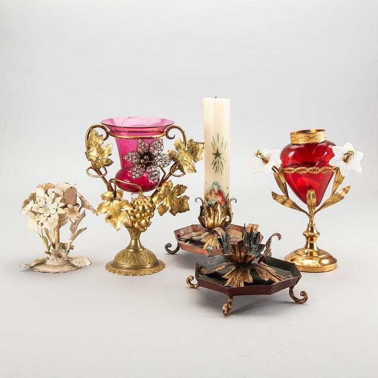 Five mid 20th century candle sticks from Italy.